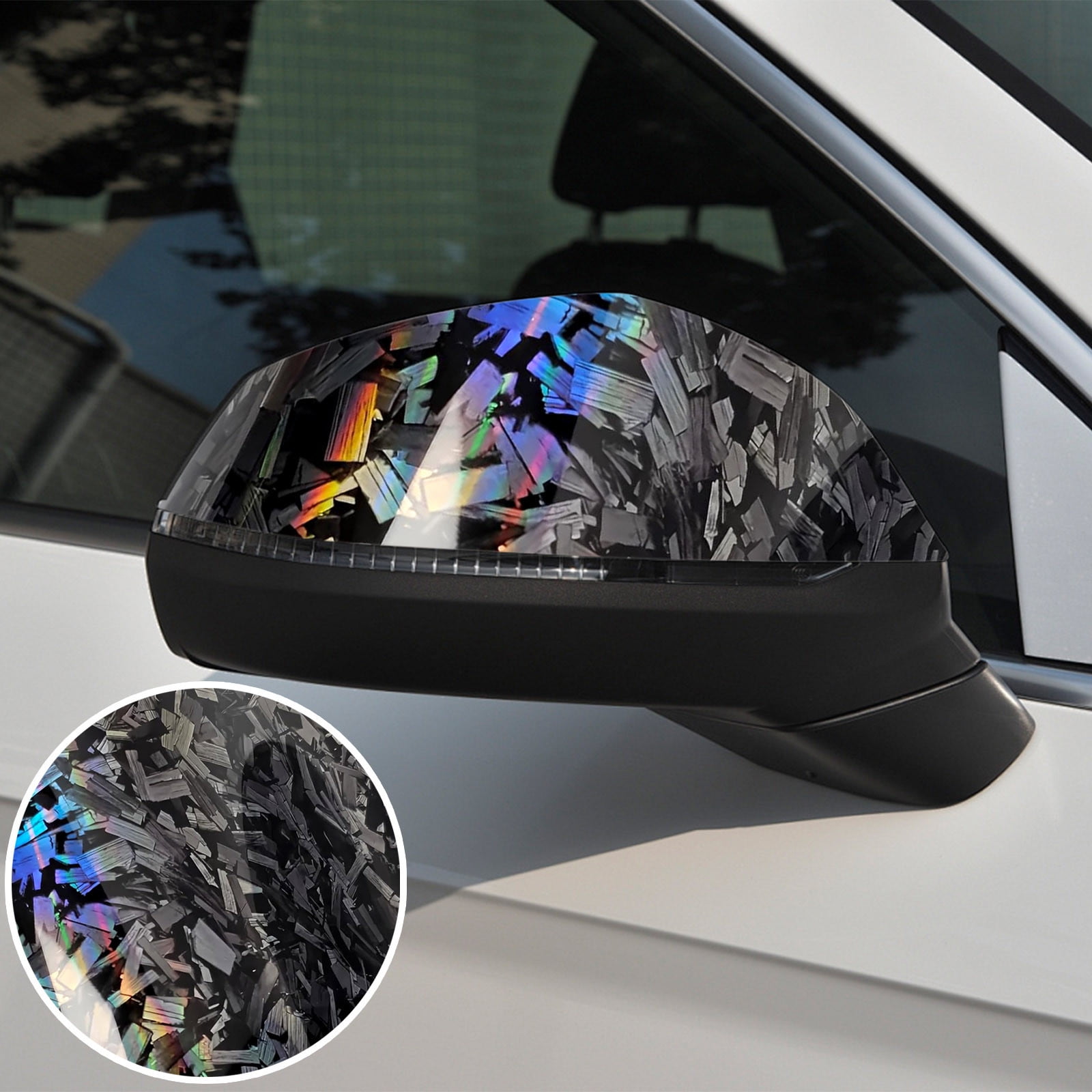 Carbon Fiber Vinyl Wrap Roll 50 cm x 150 cm Forged Gloss Finish Self-Adhesive Film for Car Auto Motorcycle Vehicle DIY Application