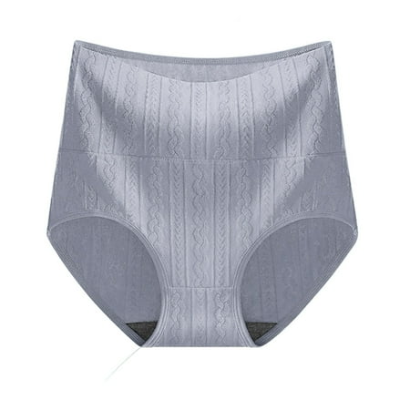 SnnmBlm Plus Size Briefs for Women Cotton Underwear Ladies Full Coverage Panties High Waist Lingerie Tummy Control Underpants Dark Gray XL
