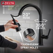 Delta 9113T-BL-DST Essa Single Handle Pull-Down Kitchen Faucet with Touch2O in Matte Black