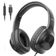thumbnail image 1 of Auriculares con cable yoygerty 2025 USB tipo C para colocar sobre las orejas con micrófono, color negro, 1 of 7