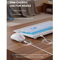 thumbnail image 2 of Wireless Keyboard and Mouse Combo, Backlit Typewriter Keyboard with Round Keys, Magnetic Wrist Rest & Phone Holder, Rechargeable 2.4GHz Set for Mac, Windows, PC – Cloud White, 2 of 9