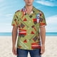 thumbnail image 2 of Fotbe Cartoon Fire Truck Camisa Hawaiana para Hombre Unisex – Camisa Casual de Verano con Botones de Manga Corta de Algodón y Lino,XX-Large, 2 of 7