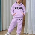 thumbnail image 7 of 3-4 Years Boy's 2 Piece Outfit Hoodie Pullover and Sweatpants Casual Pants Sweatsuits Dailywear Set 12-24 Months 2T 3T 4T 5T,Purple, 7 of 7