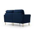 thumbnail image 4 of Velvet Living Room Sofa Set - 3-Piece with 2 Accent Chairs and Compact 2-Seater Sofa for Small Spaces, Navy Blue, 4 of 9