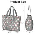thumbnail image 3 of Tote Bag for Women - Gray Christmas Snowman Pattern Shoulder Bag - Large Utility Work Duffle Bag with Zipper Handbag for Travel, Work, Sprots, 3 of 5