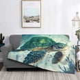 thumbnail image 2 of Naloa Watercolor Turtle1 Flannel Blankets - Thick and Warm Blanket for Winter, Soft Fuzzy Plush King Blanket for All Seasons50"x40", 2 of 6