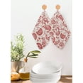 thumbnail image 2 of Red Spring Floral Dish Towels Set, Waffle Weave Kitchen Towels 4 Pieces, Summer Botanical Farmhouse Microfiber Hair Face Bath Tea Towel Absorbent Quick Drying Cleaning Dish Cloths, 12"x12", 2 of 7