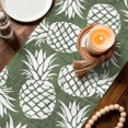 thumbnail image 4 of Table Runner 72 Inches Long, Dark Green White Pineapple Decorative Table Runner for Party Wedding Home Decor, Tropical Summer Botanical Fruits Dresser Scarves for Kitchen Tables Decor 14x72 Inch, 4 of 9