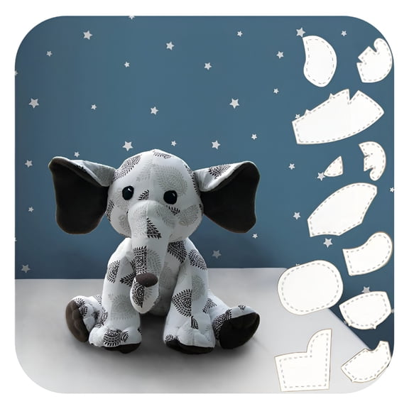 FACEGA Elephant Template Ruler Set,DIY Acrylic Quilting Tools Reusable Elephant Sewing Template Animals Stuffed Elephant Plush Animal Sewing Pattern Kit for Kids Adults