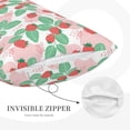 thumbnail image 3 of Lsque Strawberry Pattern Pillow Case – Soft & Cozy Throw Pillow Cover, Hypoallergenic Cushion Case for Sleeping Women with Envelope Closure-16"x24", 3 of 6