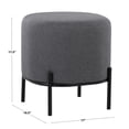 thumbnail image 7 of Lumisource Daniella Foot Stool With Black Metal Finish OT-DNLAFS BKGY, 7 of 7