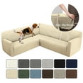 thumbnail image 3 of HDCAXKJ Sectional Couch Covers L Shaped Sofa Cover Stretch Jacquard Corner Sofa Covers for Living Room Non Slip Sectional Couch Slipcovers Furniture Protector,Large,Beige, 3 of 10