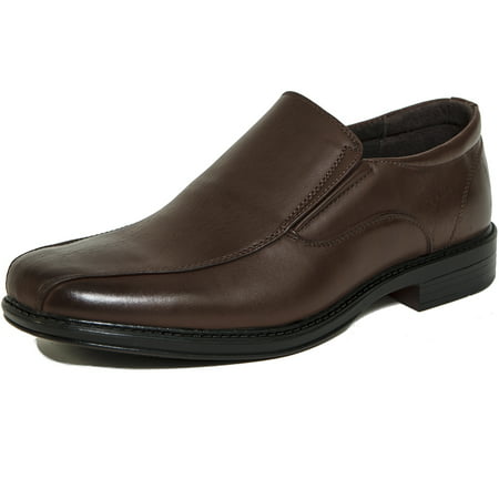 alpine swiss s197 men's dress shoes leather lined slip on loafers, brown, (Best Dress Shoes For High Arches)