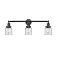 thumbnail image 3 of Innovations Lighting  Bell 3 Light 30" Bath Vanity Light Clear/Matte Black, 3 of 5