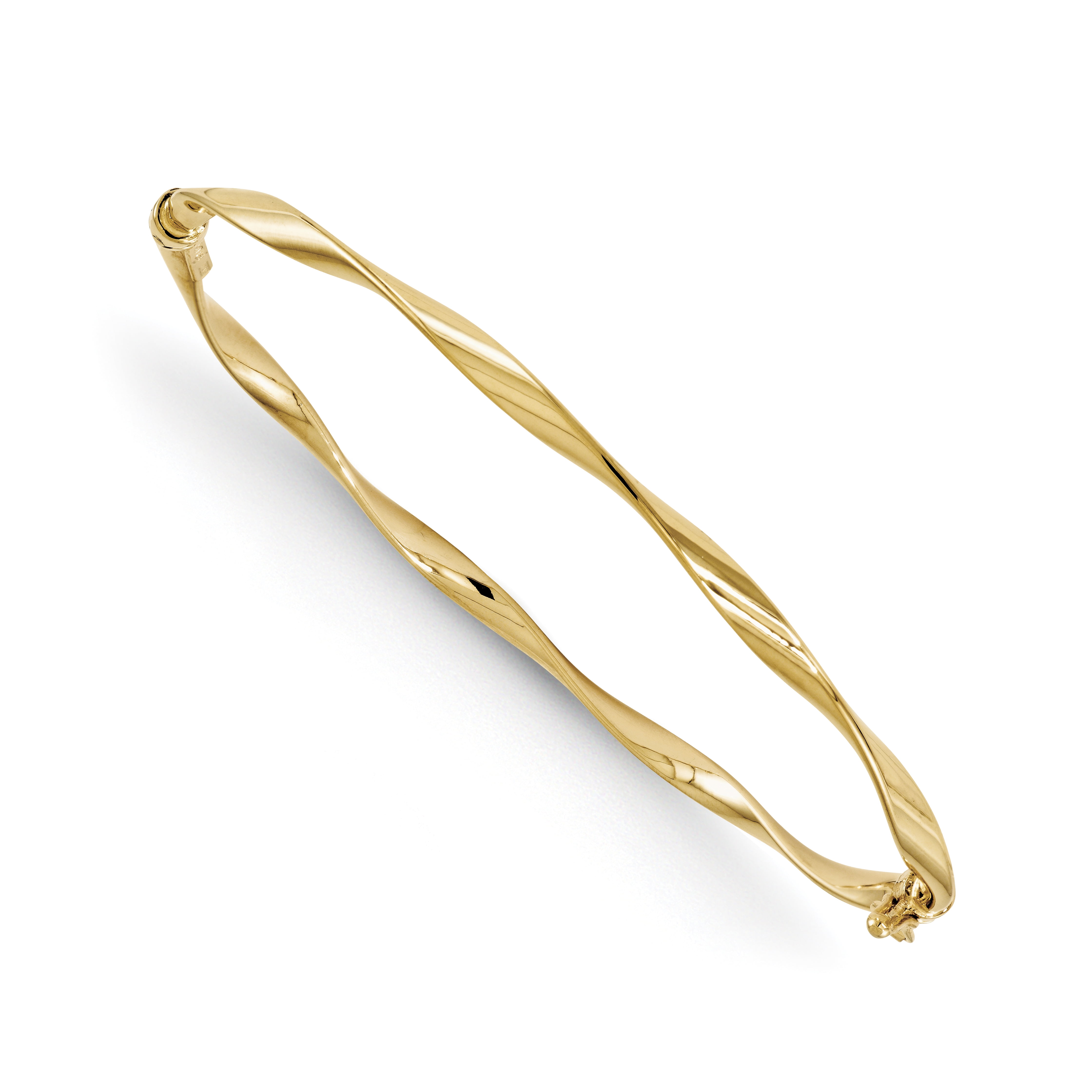 14kt Yellow Gold Twisted Hinged Bangle Bracelet Cuff Expandable ...