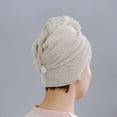 thumbnail image 4 of Hweilai 2 Pack Hair Drying Towel, Super Absorbent Microfiber Turban with Button Design for Drying Hair Quickly, 4 of 8