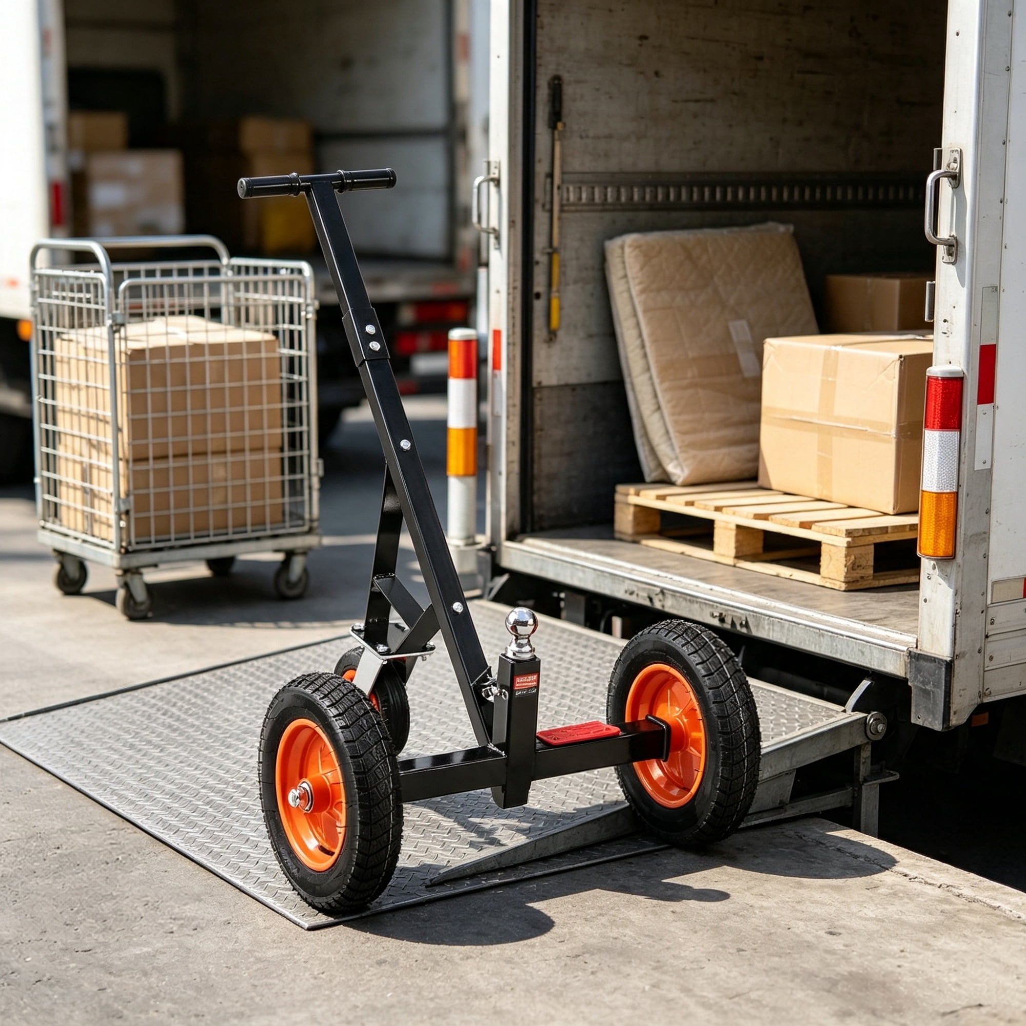 Trailer Dolly 1000 lbs Tongue Weight Capacity, Carbon Steel Trailer Mover with 2" Ball & 14" Pneumatic Tires, Portable Tow Dolly for RV