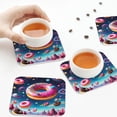 thumbnail image 4 of Leather Coasters with Heat-resistant for Drinks, Starry Sky Colorful Donut Cup Coasters Cup Pad Mat for Tabletop Protection, Coffee Table, Office Desk and Housewarming Gift, 4 of 5