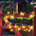 thumbnail image 1 of Guirnalda de luces LED solares para exteriores, 20/50/100 LED, hoja de hiedra, impermeable, decoración navideña para Patio y jardín, 1 of 4