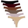 thumbnail image 3 of MecTo womens Cotton thongs, No Show Underwear for women, Low Rise Thong Panties, 6-Pack, 3 of 6