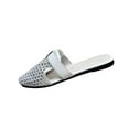 thumbnail image 2 of Miluxas Woven Flats Mules for Women Pointed Closed Toe Casual Slides Slip On Comfortable Dress Shoes White 9.5(43), 2 of 9