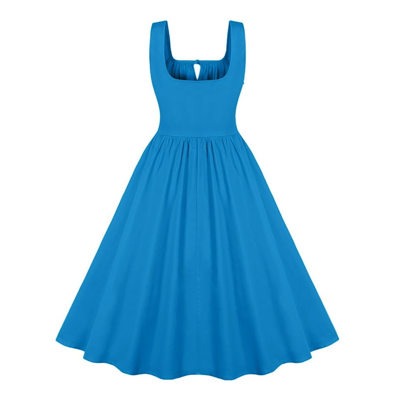blue and white peplum dress Lacey Dress | Peplum Midi Dress main image 1