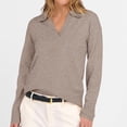 thumbnail image 3 of Women's V Neck Long Sleeve Sweater Lightweight Fashion Casual Knit Pullover, 3 of 9