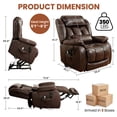 thumbnail image 3 of Dual Motor Power Lift Recliner Chair for Elderly, Infinite Position Lay Flat Lift Chair with Heat and Massage, Extended Footrest, USB Ports, Lumbar Pillow, Cup Holders, Brown, 3 of 10
