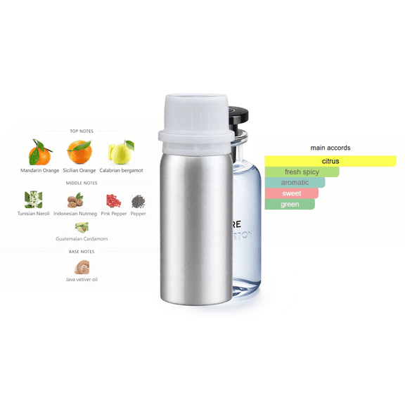 Unisex Fragrance Refill , 20% Concentration, Amber Floral Scent, 100 mL Aluminum Bottle EDP, Inspired by Météore