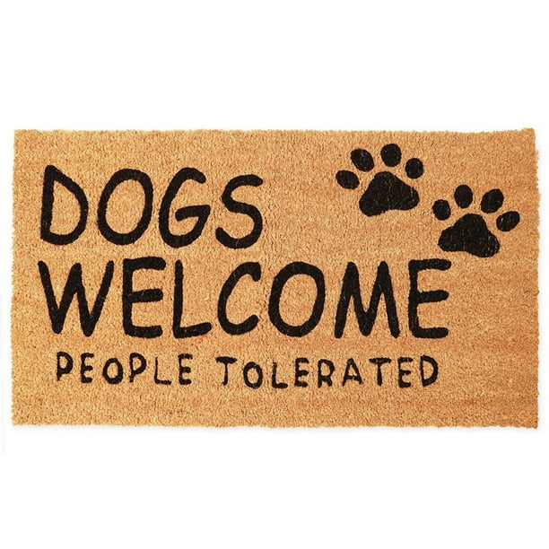 Coco Welcome Door Mat For Outside Indoor Outdoor Coir Doormat Dogs People Tolerated 17 X 30 Brown Com Coco Welcome Door Mat For Outside, Coco Door Mats Outdoor