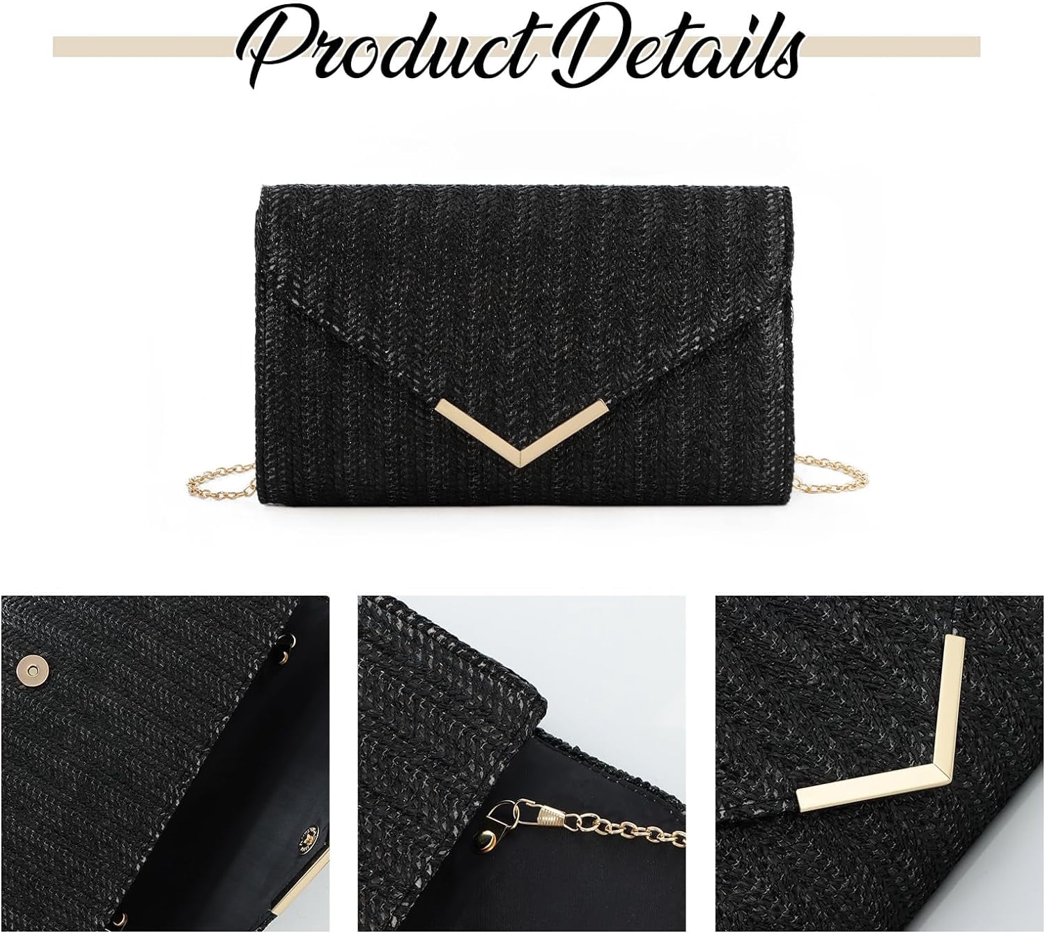 Straw Clutch Rattan Woven Summer Evening Woven Bag Beach Handbag
