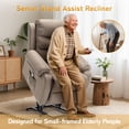 thumbnail image 3 of YSICK Petit Fauteuil Inclinable Releveur pour Aînés avec Télécommande en Lin pour Salon, Kaki, 3 of 7