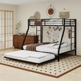 thumbnail image 4 of metel Twin/Full size Black three-layer high and low bed with pull-out sofa bed, 4 of 11