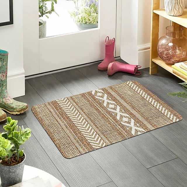 Alfombra absorbente para interiores 40x60 cm, felpudo antideslizante para entrada, absorbente de agua y resistente a manchas para decoración del hogar en pasillo