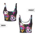 thumbnail image 5 of Lsque Cat Icecream Printed Women'S Sports Bra, Compression, Moisture Wicking, High-Impact Sports Bra For Women,Supportive sports bra-Small, 5 of 9