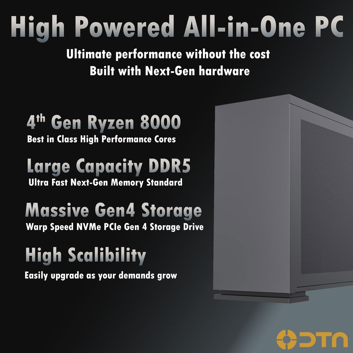 DTA Computers Ryzen 5 16GB DDR5 Ram 500GB NVMe SSD Fusion XL Prebuilt Gaming PC Windows 11 Pro