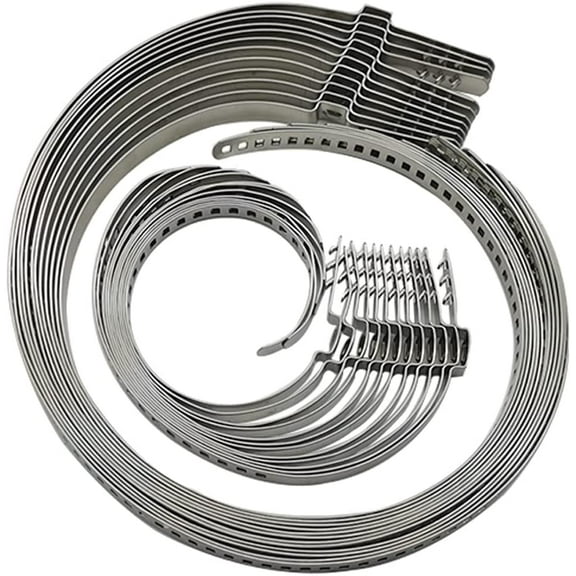 CV Boot Clamp Kit - Stainless Steel Universal Adjustable Axle Boot CV Joint Bands Drive Axle Shaft Joint Crimp Clamps 24Pcs(12pcs Large  12pcs Small)