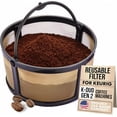 thumbnail image 1 of Reusable Keurig Mesh Coffee Filter Basket for K Duo, K-Duo Essentials, Keurig Duo Hot & Iced Coffee Makers by – Refillable Gold Tone Carafe Filter for Ground Coffee, 1 of 8