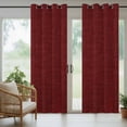 thumbnail image 3 of 2 Panels Outdoor Curtains for Patio Waterproof 54"x95" Vintage Dark Red Weatherproof Privacy Outsides Curtains, Farmhouse Retro Solid Color Linen Texture Grommet Thermal Drapes for Cabana Porch, 3 of 8