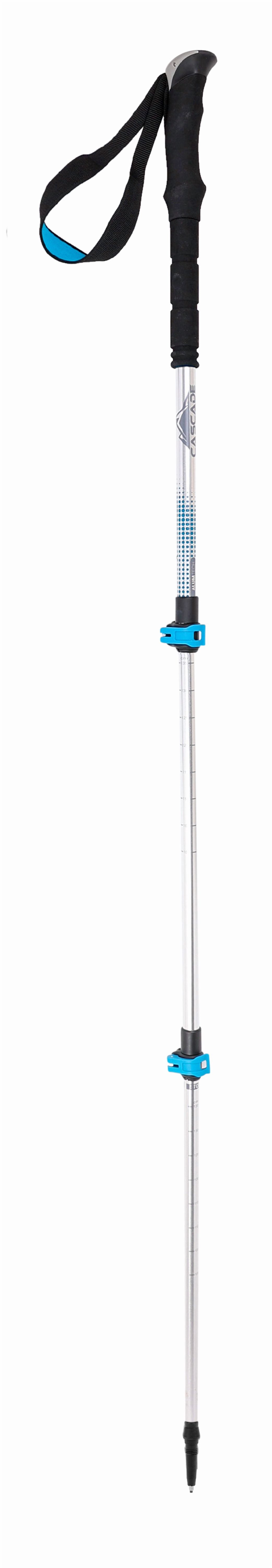 Cascade Mountain Tech Aluminum Quick Lock Trekking Poles - EVA Grip - Pair - Silver/Teal