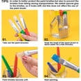 thumbnail image 3 of Pinceles para pintar para niños, 16 pinceles para niños con cerdas duraderas, pinceles redondos y planos fáciles de limpiar para acuarela con aceite acrílico, 3 of 5