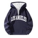 thumbnail image 3 of MHFRRA Sudadera con Capucha y Cremallera de Un Cuarto con Estampado de Letras, Suave y Cómoda, para Uso Informal, Sudadera Deportiva Ligera Marina de guerra, 3 of 3