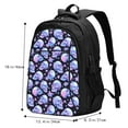 thumbnail image 5 of Balery blue Skull flower Print USB Charging Backpack for Men and Women - Water-Resistant, Anti-Theft Laptop Backpack with USB Port for Travel, Work, School, and College, 5 of 7