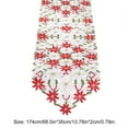 thumbnail image 2 of Christmas Embroidered Long Table Runner, 68.5" x 13.78" Fabric Embroidered Applique Velvet Flower for Dinning Coffee Table Home Xmas Holiday Party Decor (2PCS), 2 of 7