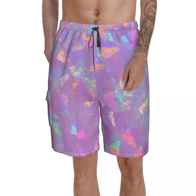 Holo Board Shorts Polyester Swimming Trunks Beach Pattern Men Swim Trunks