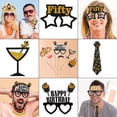 thumbnail image 4 of Dsseng 21PCS 50th Birthday Photo Props Set - Black/Gold Adult Party Decor, 4 of 6