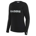 thumbnail image 2 of Women's WEAR by Erin Andrews x Gracie Hunt Black Las Vegas Raiders Mesh Panel Long Sleeve T-Shirt, 2 of 6