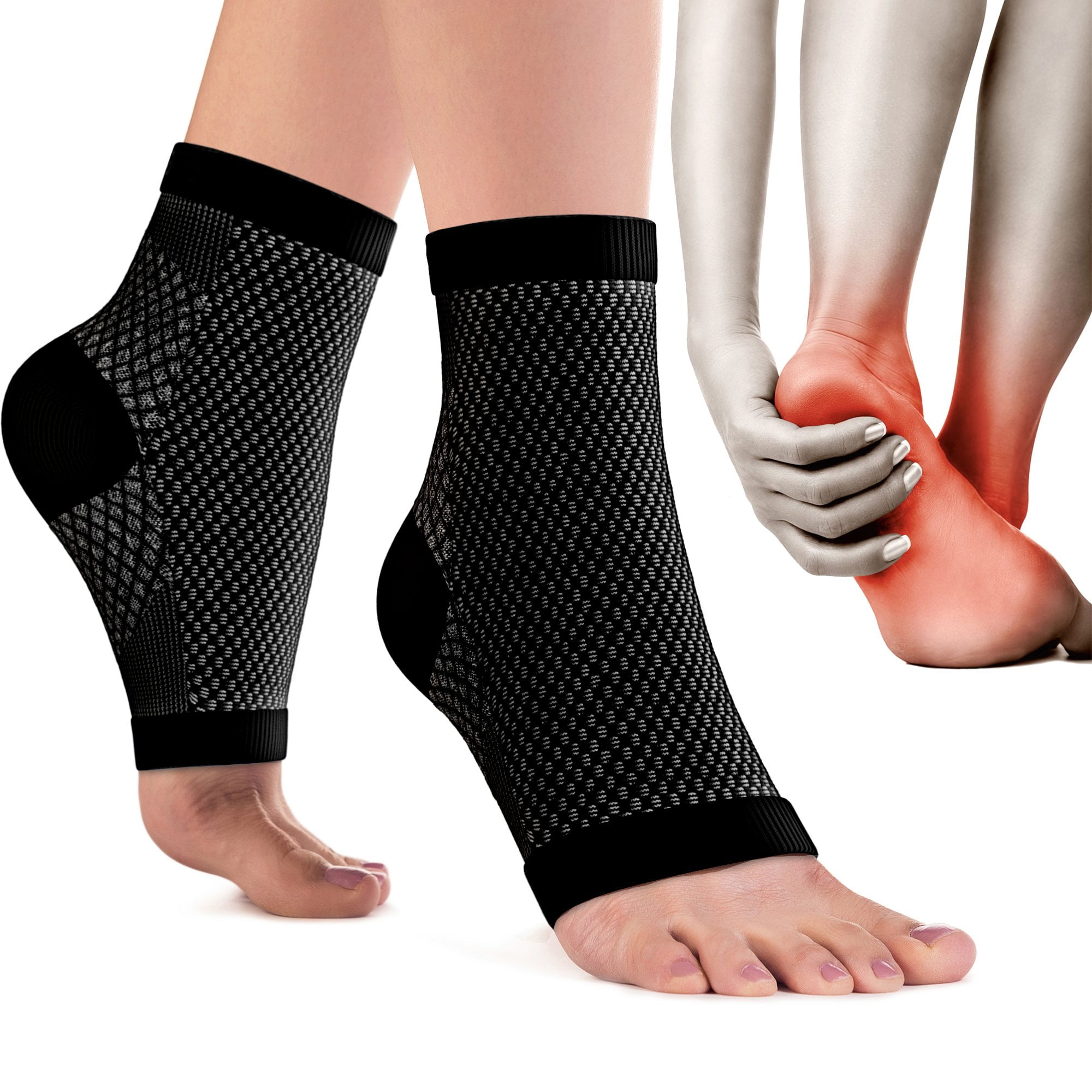 Plantar Fasciitis Socks - 7 Zone Compression Ankle Sleeves for Fast Foot  Pain Relief