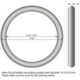 thumbnail image 6 of Sport Leather Steering Wheel Cover 14 1/2 inch to 15 inch Universal, Padded Soft Grip Breathable for Car Truck SUV Jeep, Anti Slip Odorless Black and Gray, 6 of 10