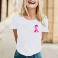 thumbnail image 3 of Cancer Awareness T Shirts for Women 2025 Short Sleeve Crewneck Pink Ribbon Graphic Tshirt Womens T Shirts, 3 of 5